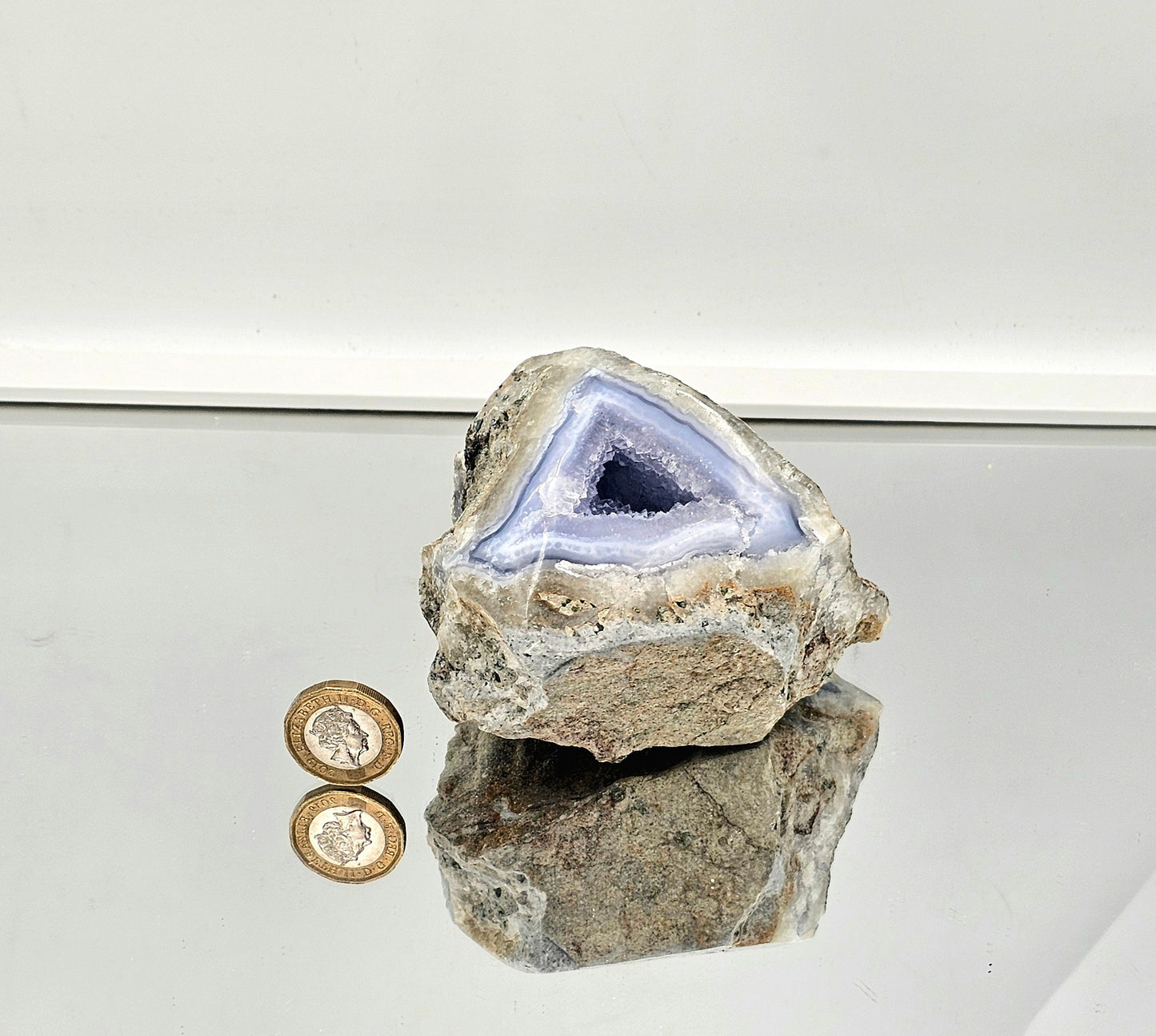 Large Blue Lace Agate Crystal Geode (#2)