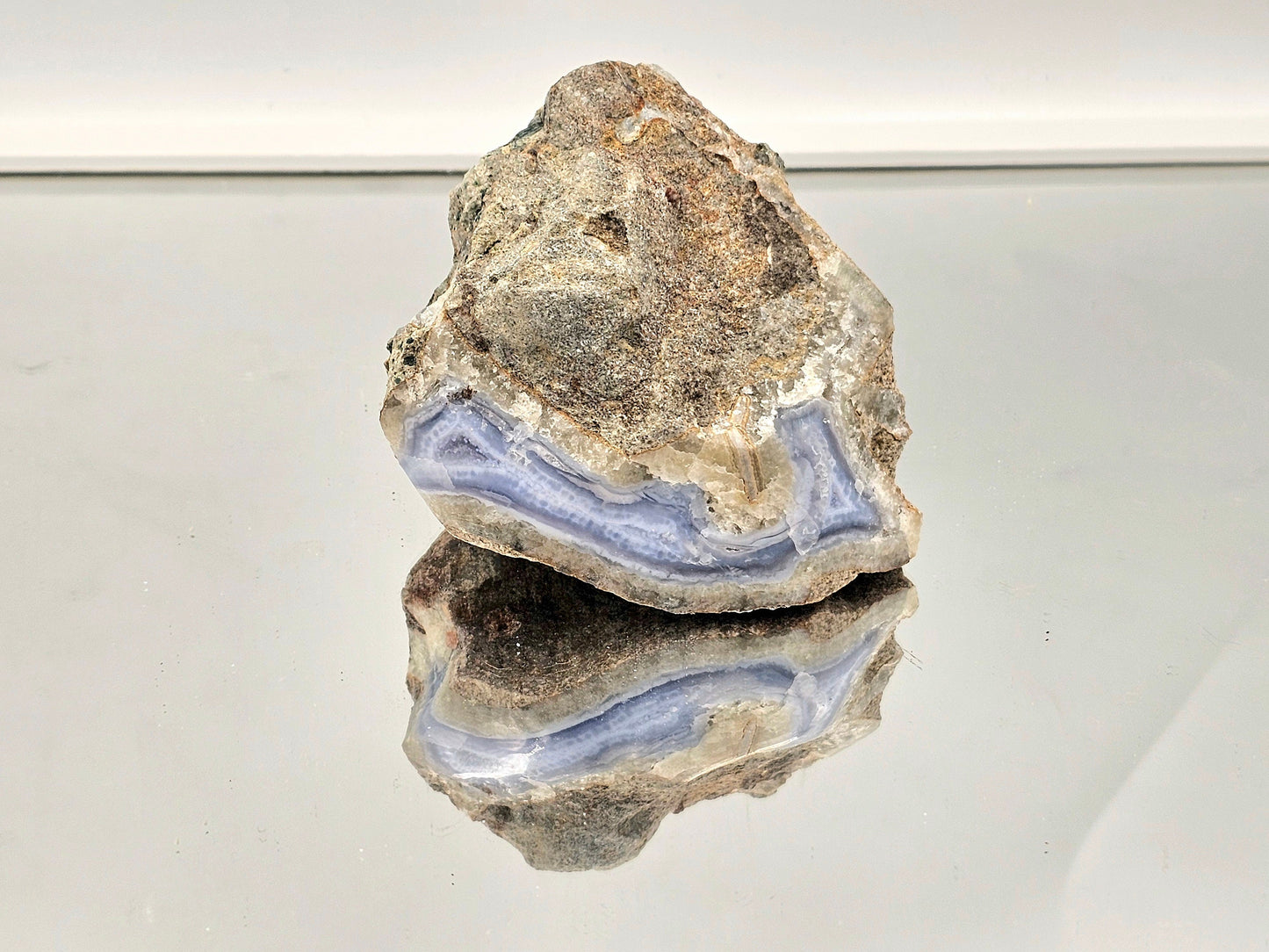 Large Blue Lace Agate Crystal Geode (#2)