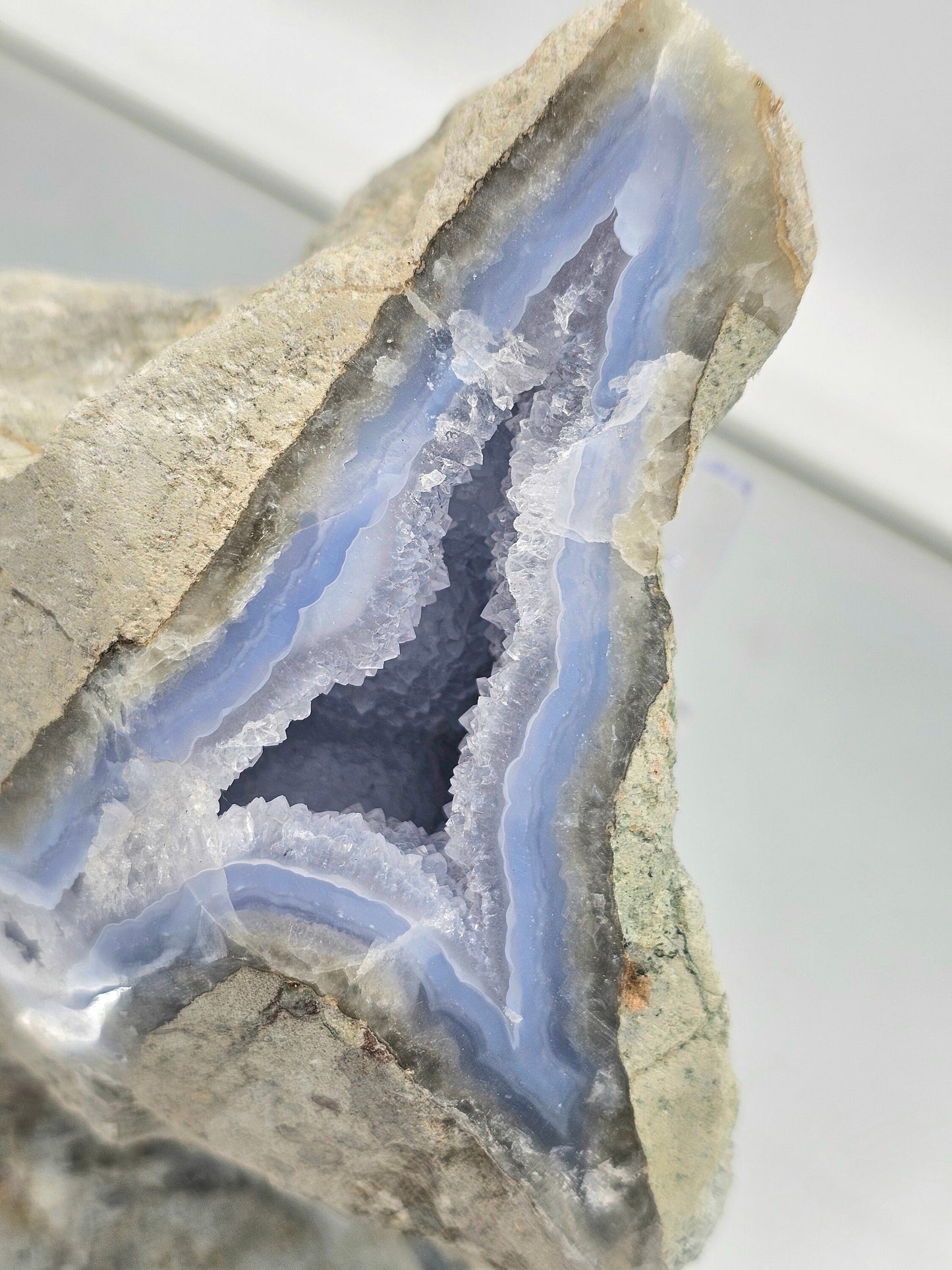 Large Blue Lace Agate Crystal Geode (#14)