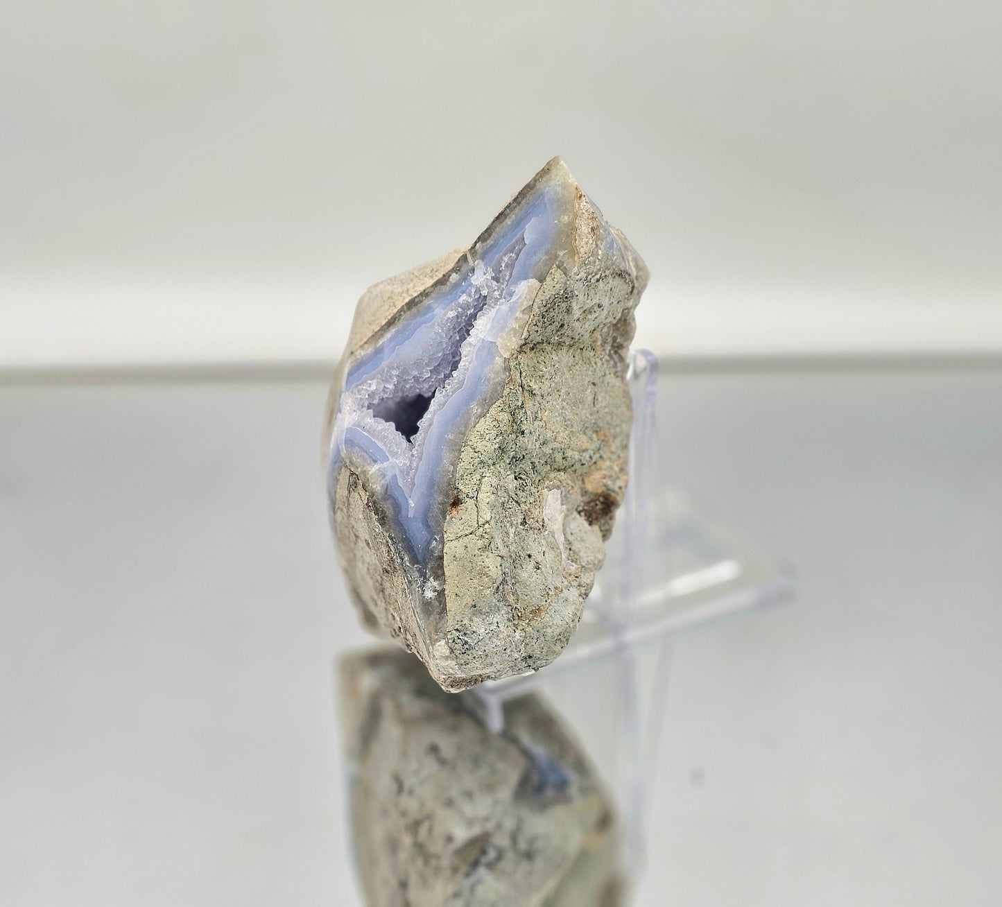 Large Blue Lace Agate Crystal Geode (#14)