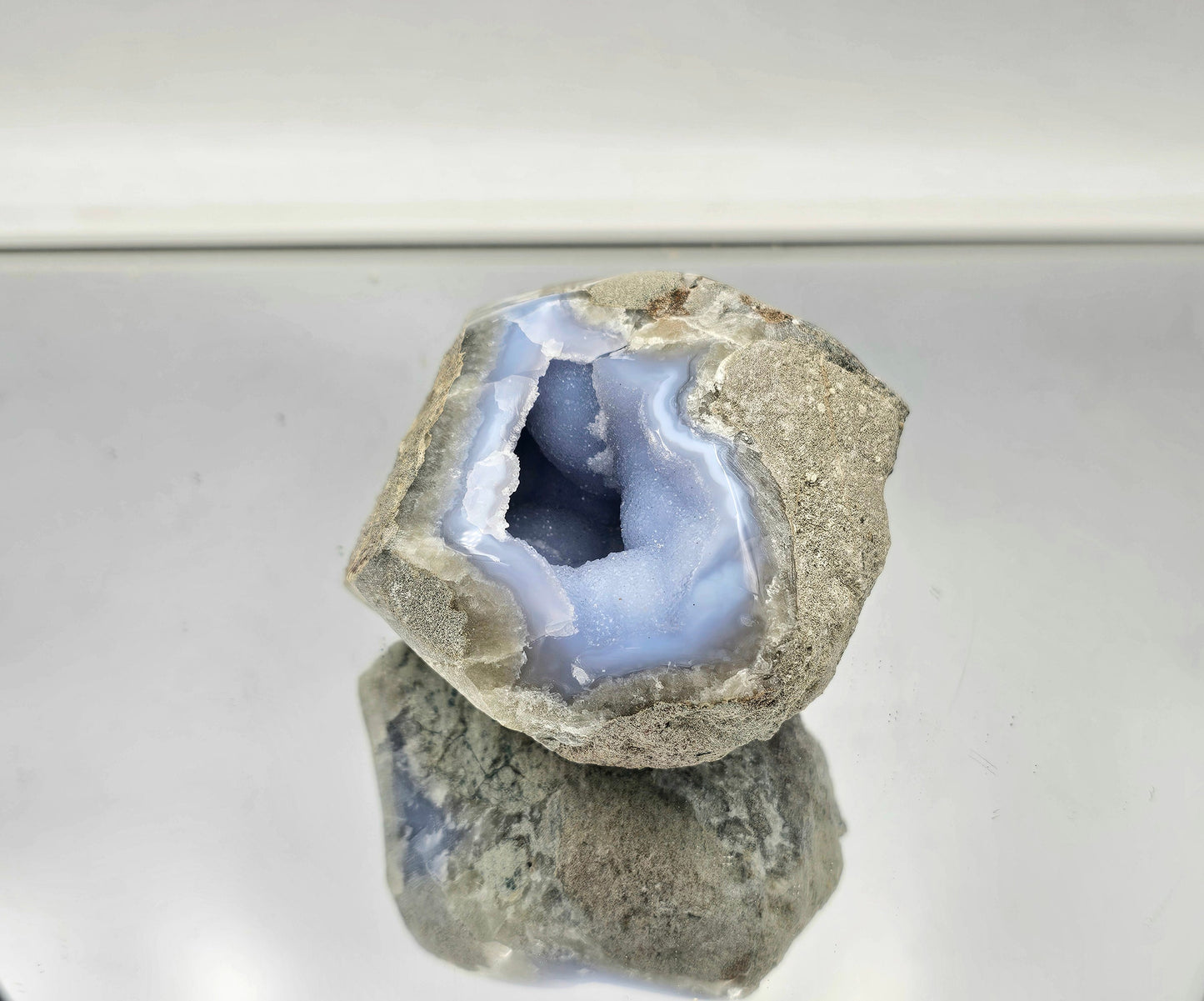 Large Blue Lace Agate Crystal Geode (#16)