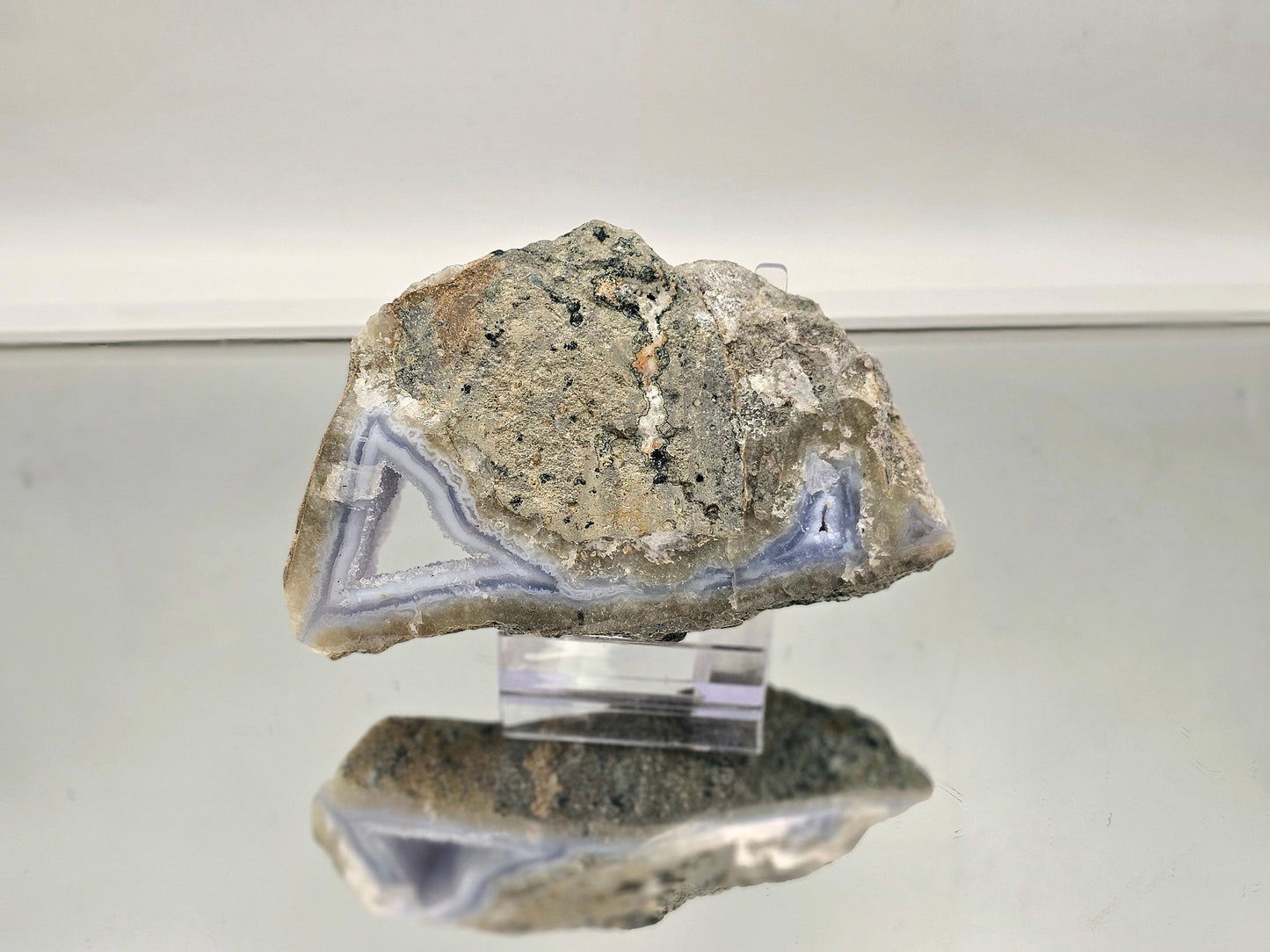 Large Blue Lace Agate Crystal Geode (#13)