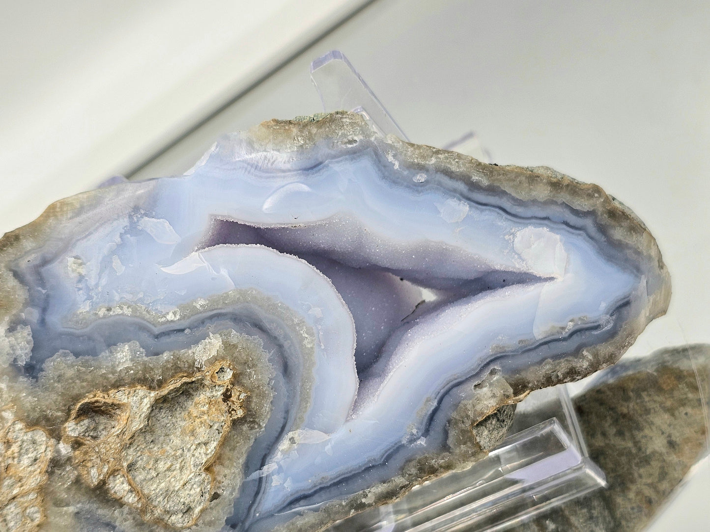 Large Blue Lace Agate Crystal Geode (#10)
