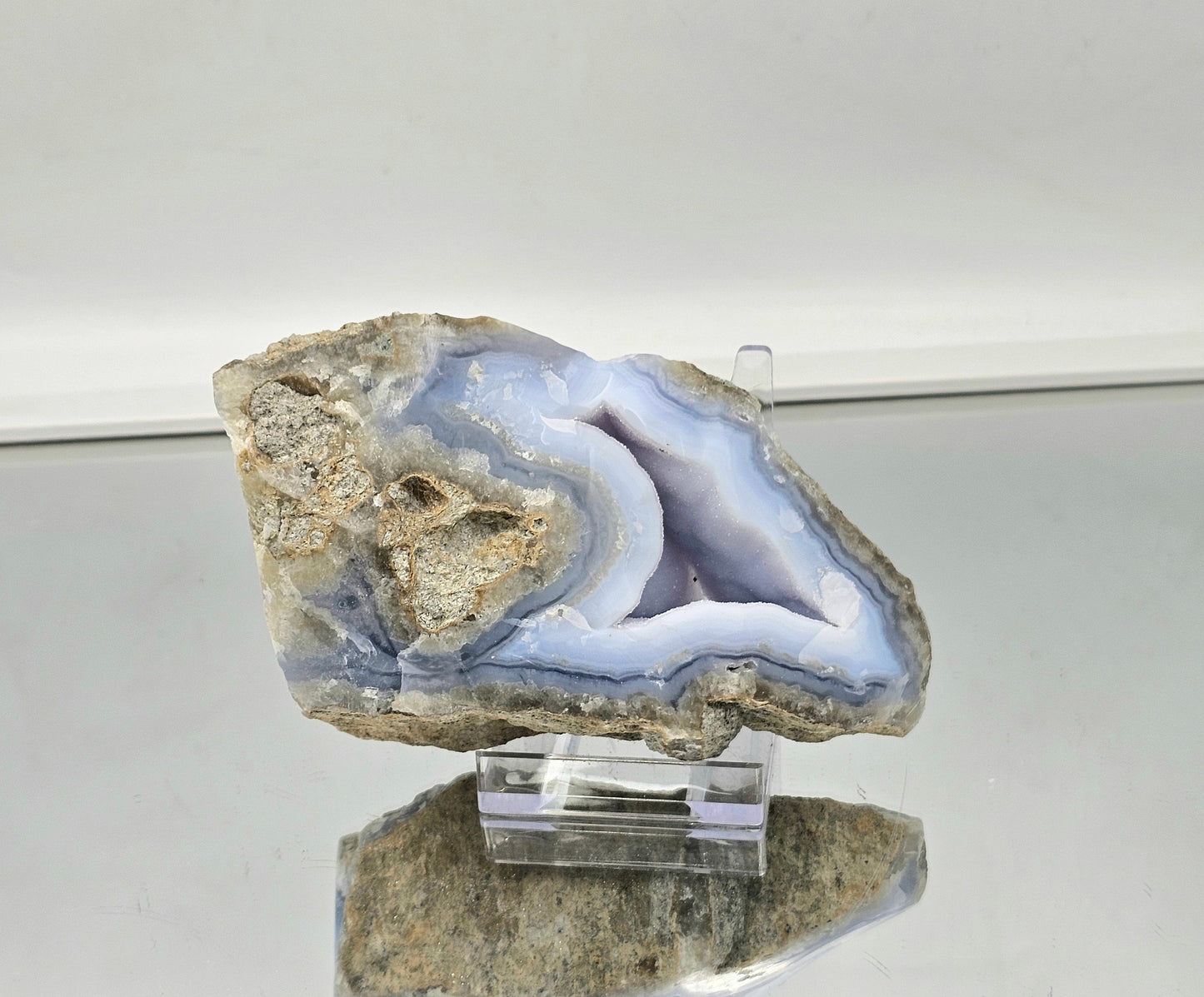 Large Blue Lace Agate Crystal Geode (#10)