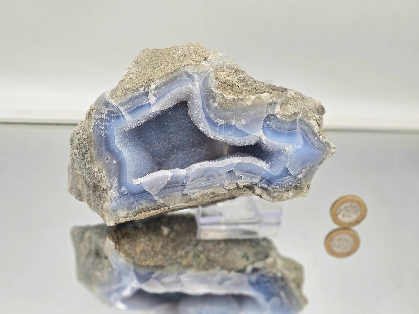 Large Blue Lace Agate Crystal Geode (#12)