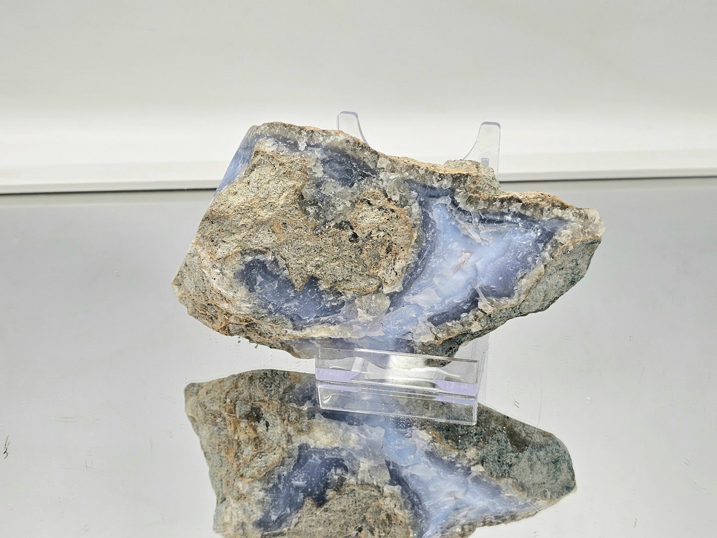Large Blue Lace Agate Crystal Geode (#10)