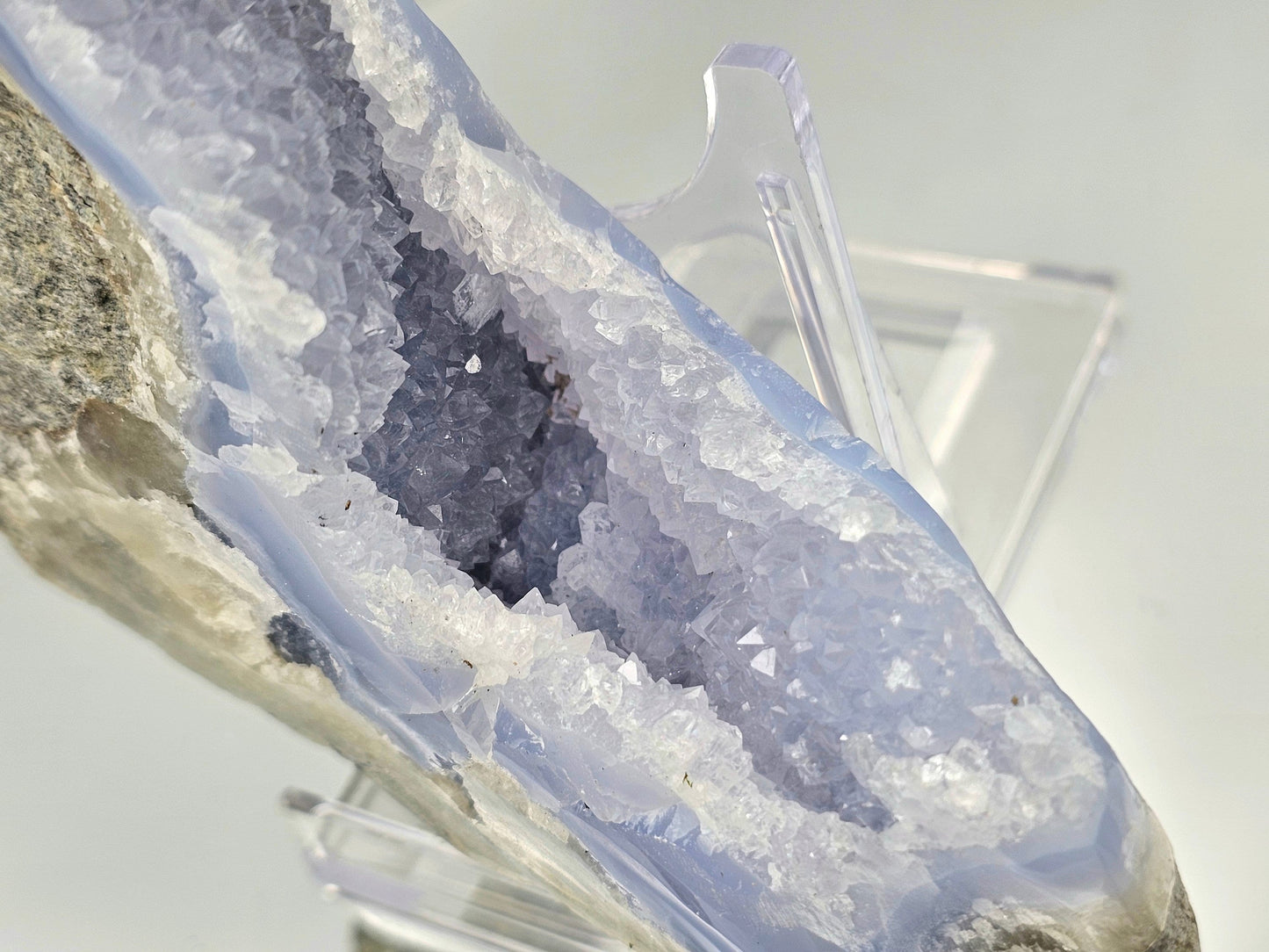 Large Blue Lace Agate Crystal Geode (#9)