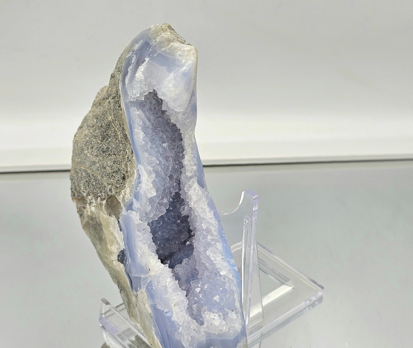Large Blue Lace Agate Crystal Geode (#9)