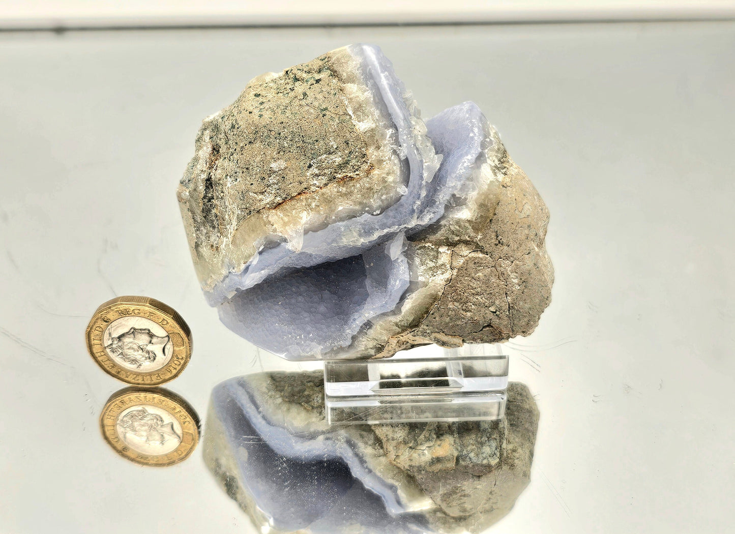 Blue Lace Agate Crystal Geode (#19)