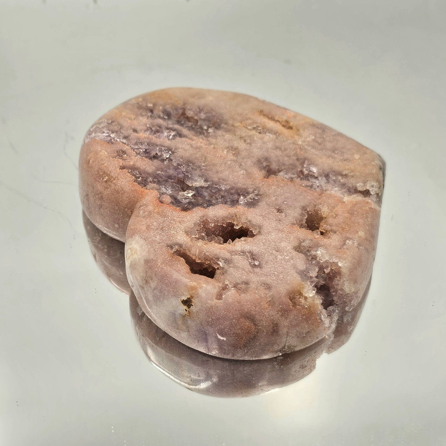 Large Pink Amethyst Crystal Heart (#7)