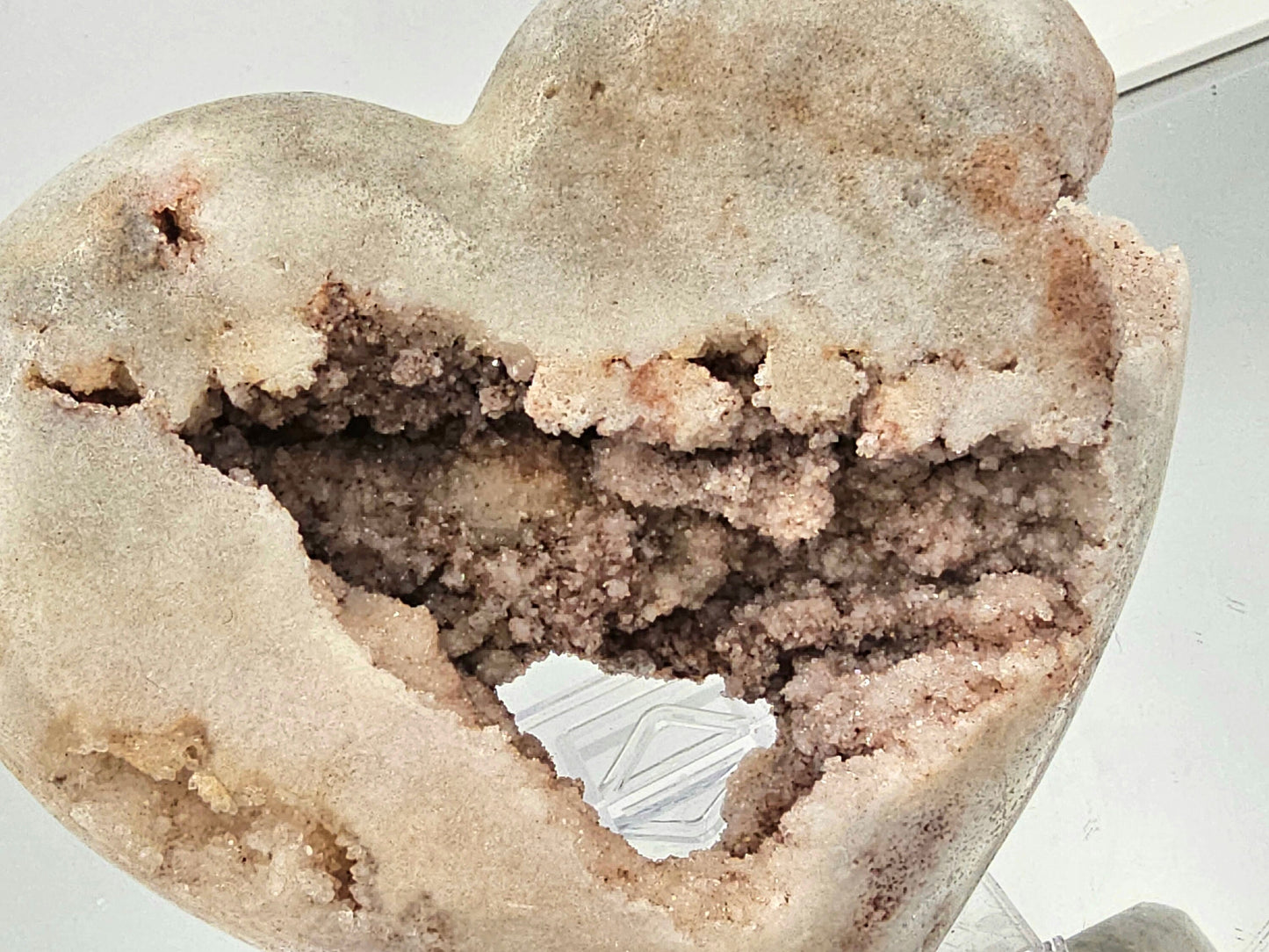 Large Pink Amethyst Crystal Heart (#5)