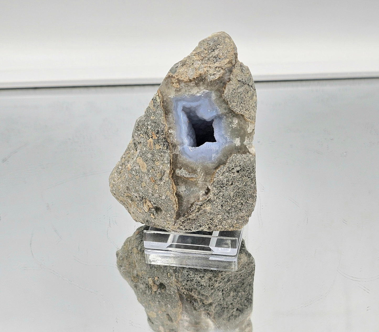 Small Blue Lace Agate Crystal Geode (#27)