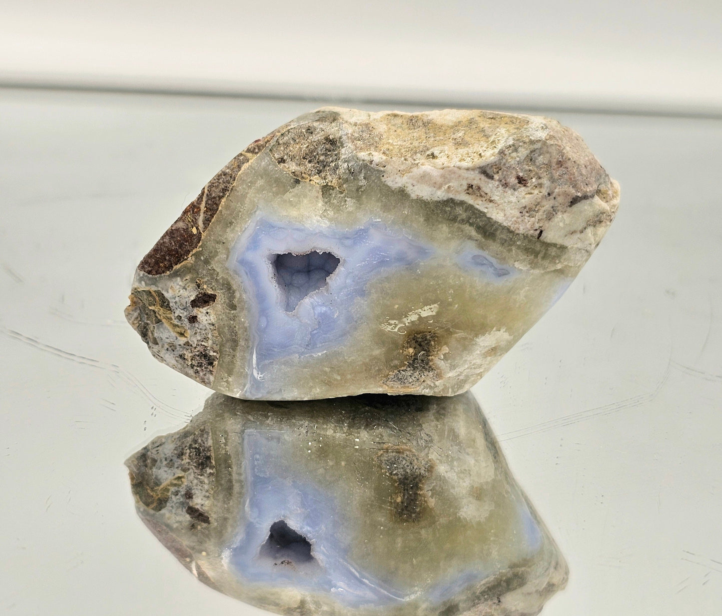 Small Blue Lace Agate Crystal Geode (#30)