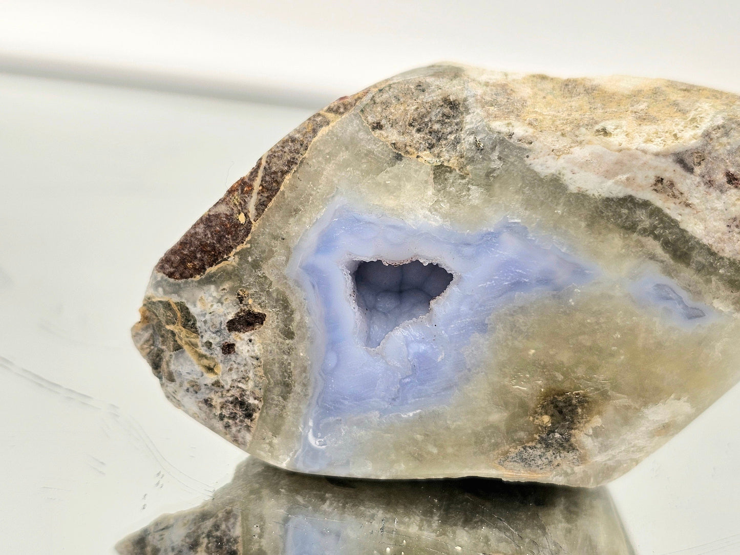 Small Blue Lace Agate Crystal Geode (#30)