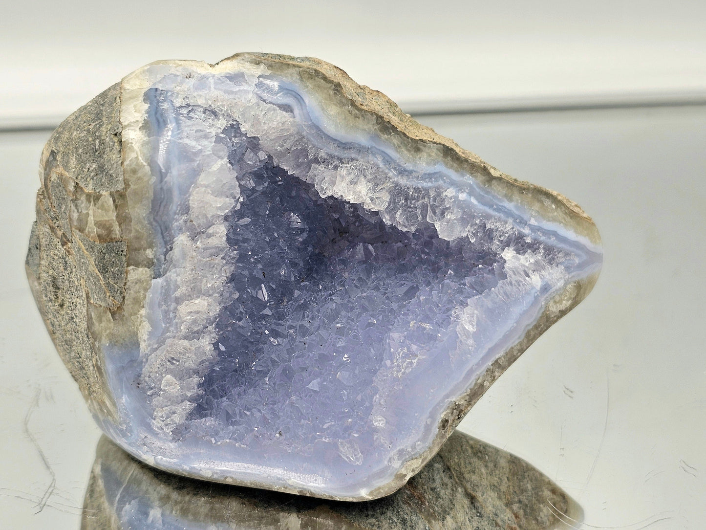 Blue Lace Agate Crystal Geode (#25)