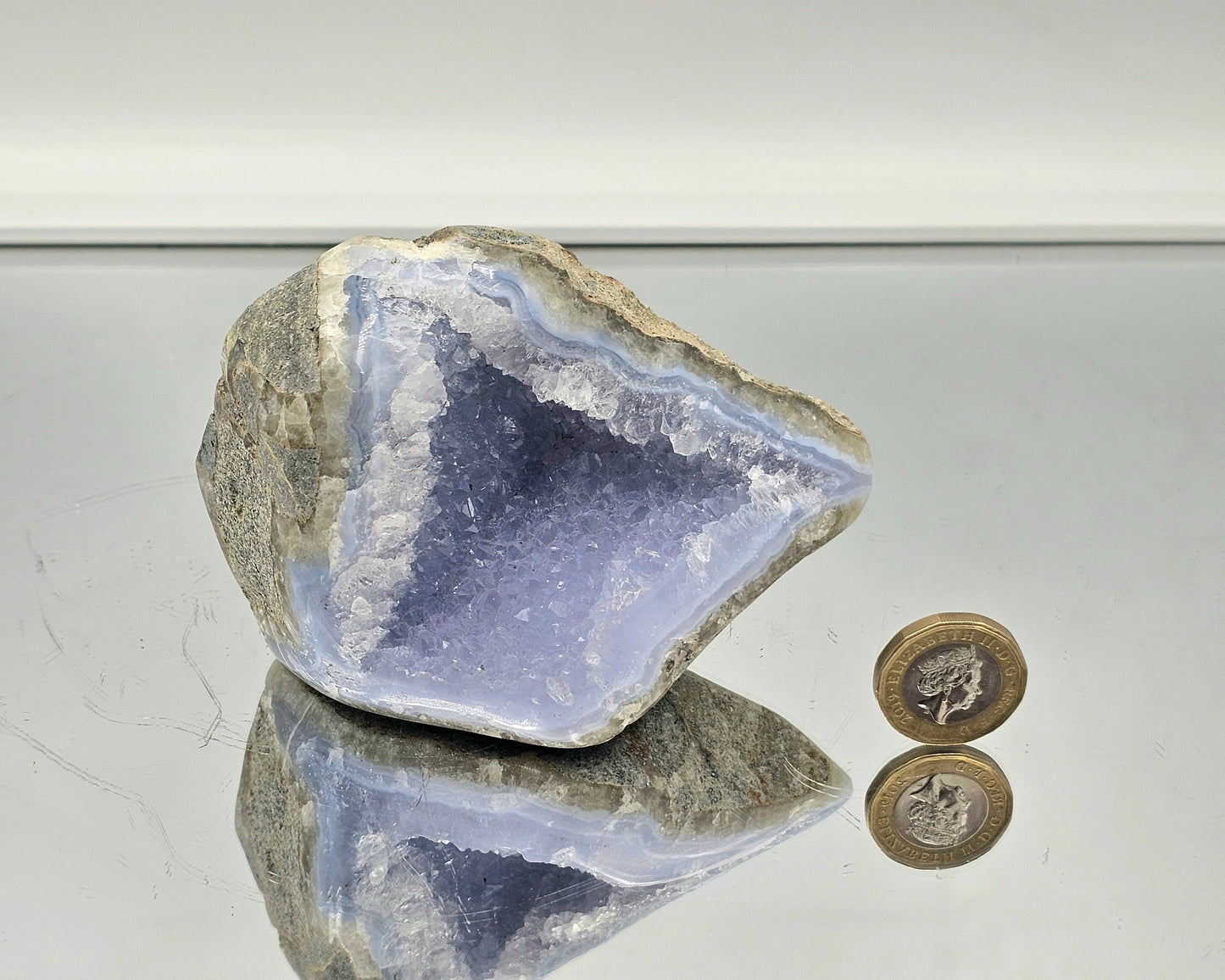 Blue Lace Agate Crystal Geode (#25)