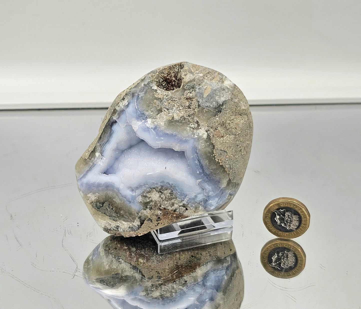 Blue Lace Agate Crystal Geode (#23)