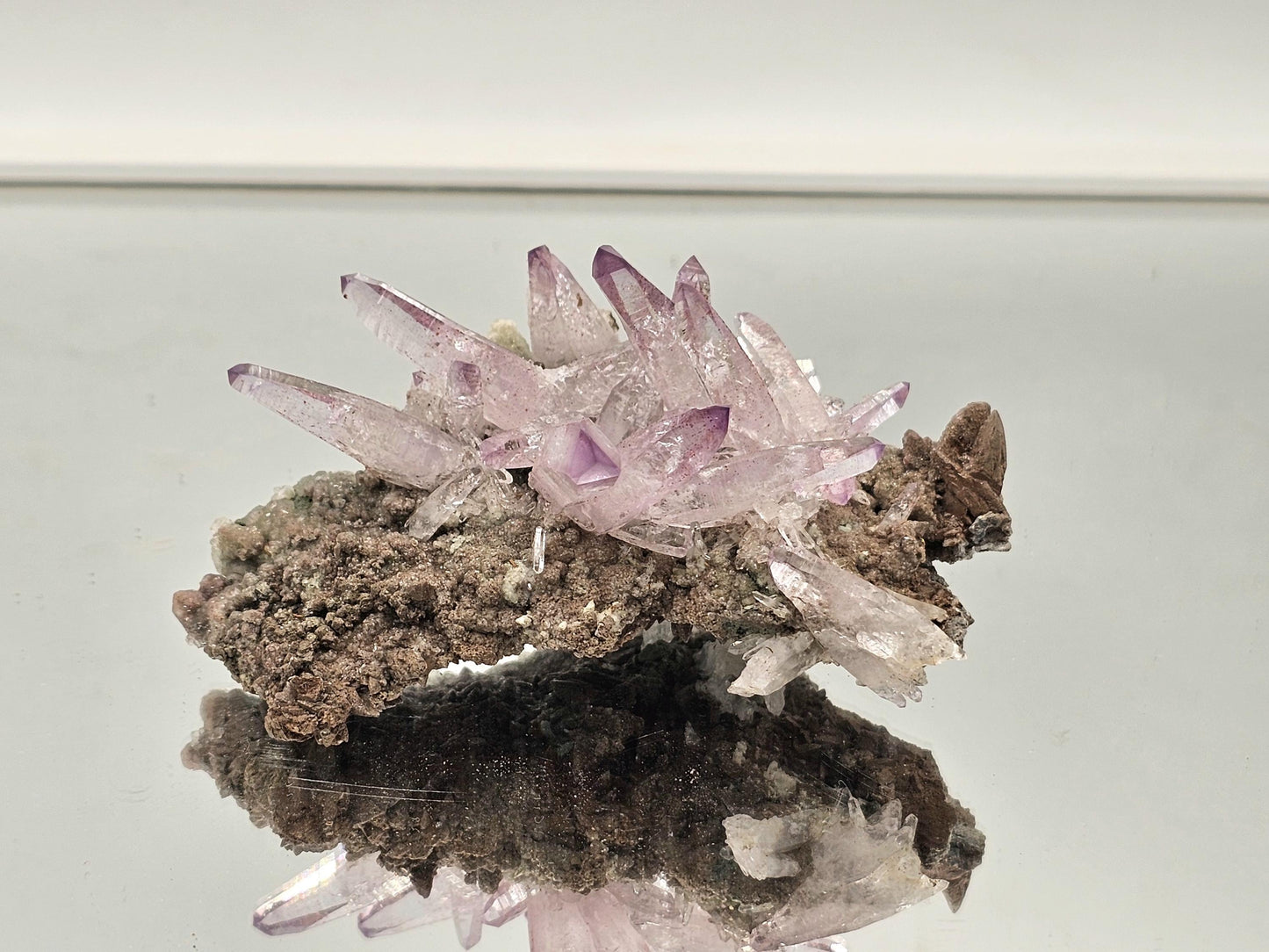 Elegant Veracruz amethyst crystal with distinct points and subtle violet