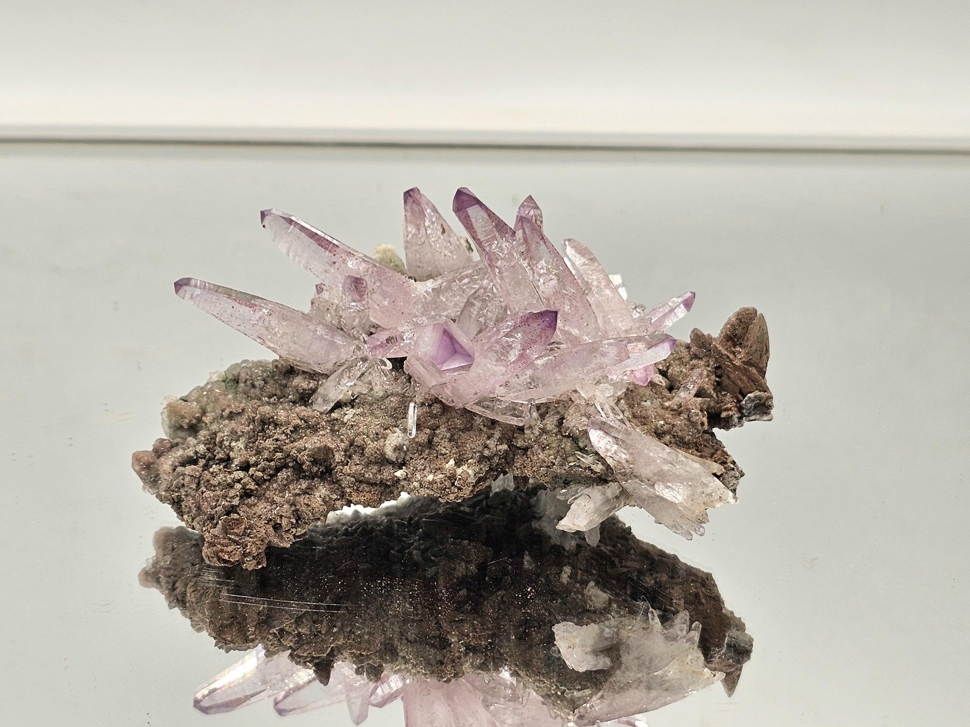Elegant Veracruz amethyst crystal with distinct points and subtle violet