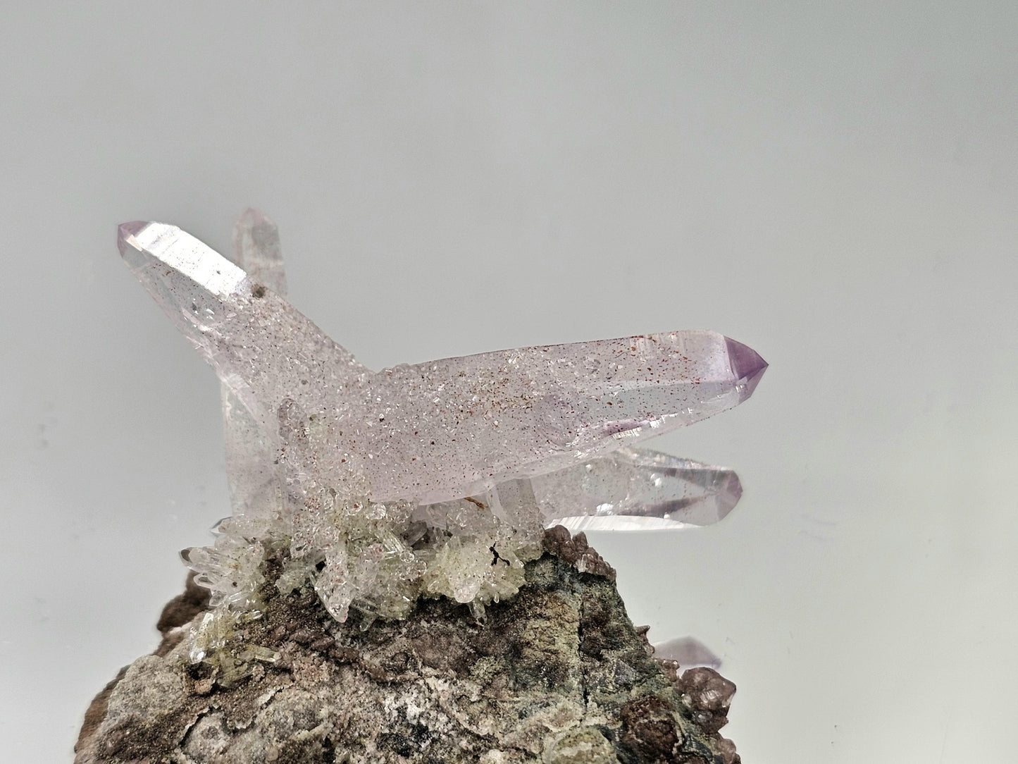 Vibrant violet Veracruz amethyst crystal in natural light.