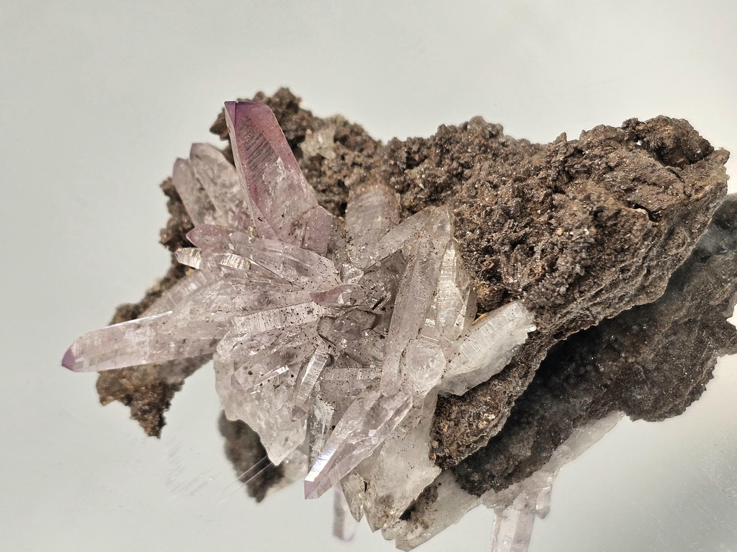 Natural Veracruz amethyst crystal specimen in bright violet hues