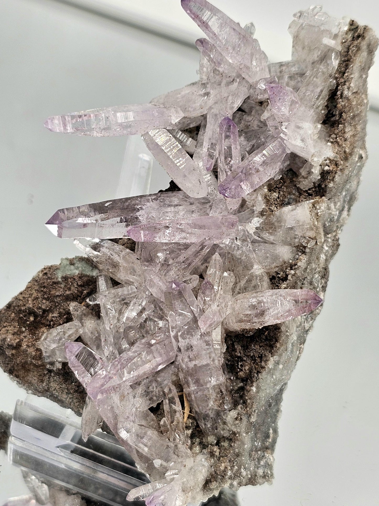 Detailed look at a Veracruz amethyst crystal with soft violet color.