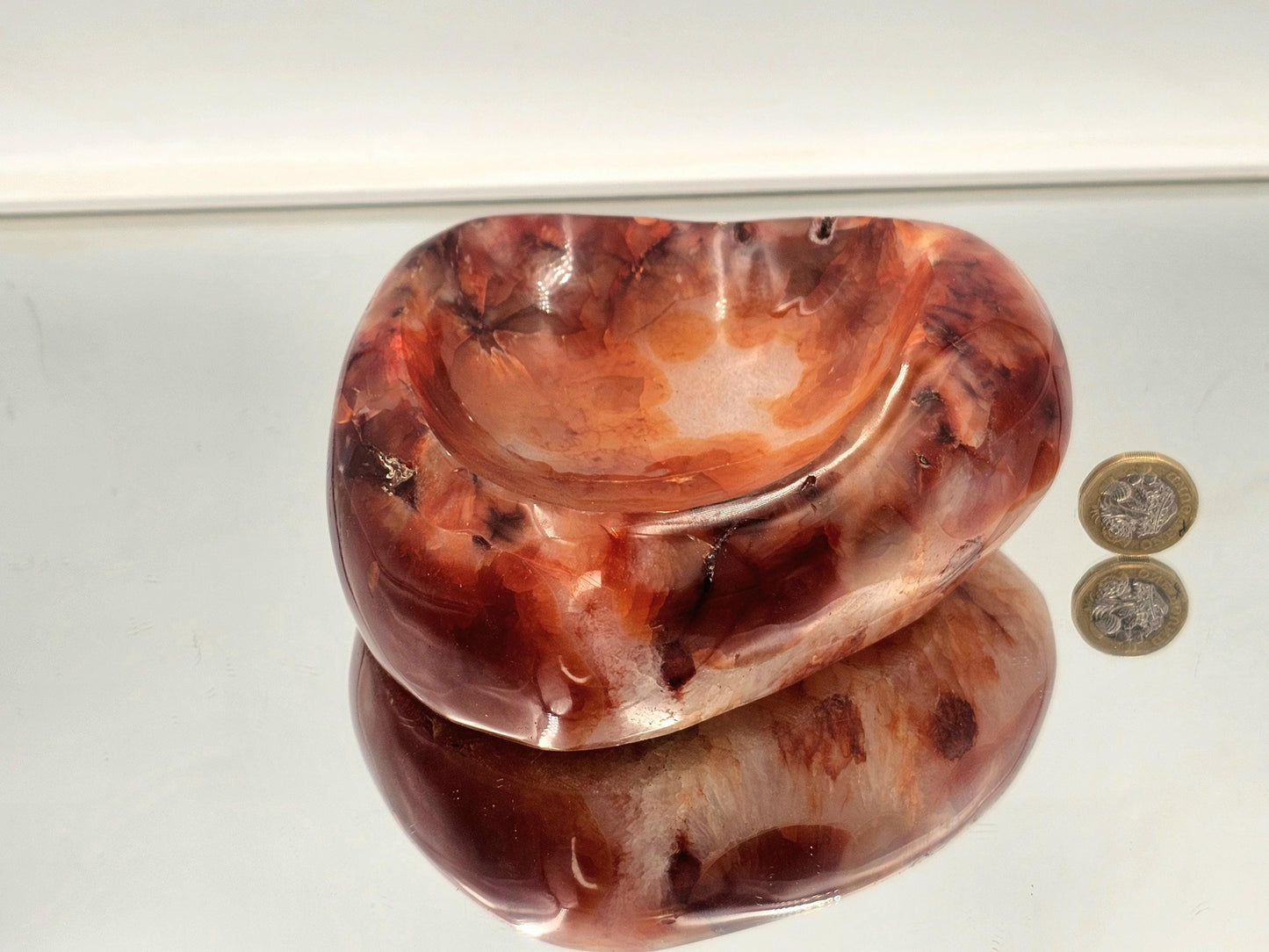 Large Carnelian Crystal Bowl - Soap Dish (#1)