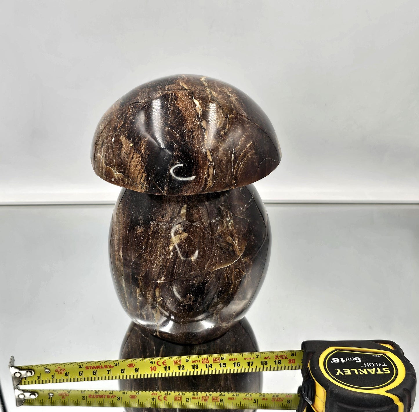 Extra Large Black Opal Crystal Mushroom Carving (#2)