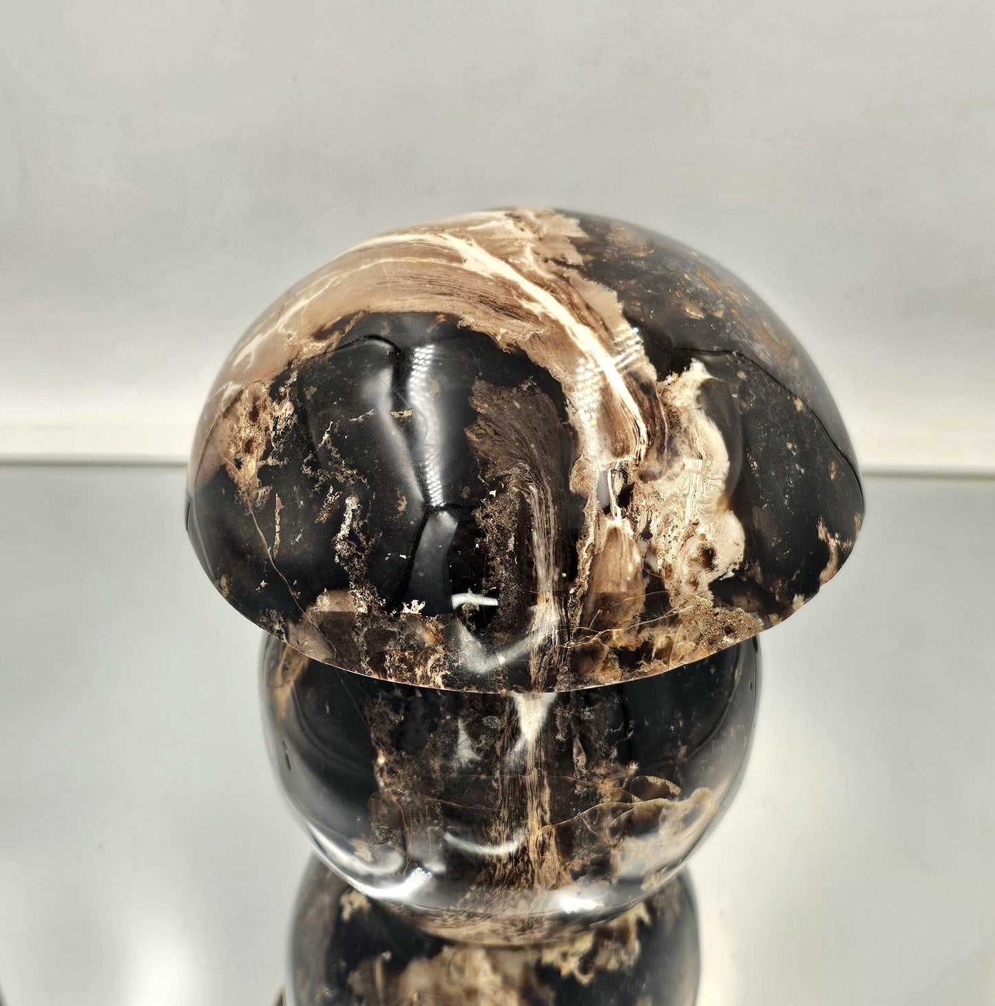 Extra Large Black Opal Crystal Mushroom Carving