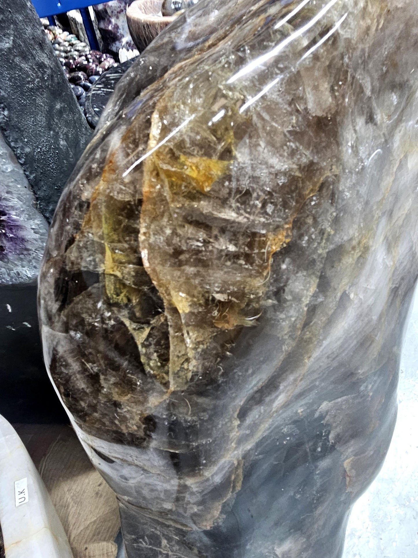 Very Large Smoky Quartz & Golden Healer Crystal 114.3 KG
