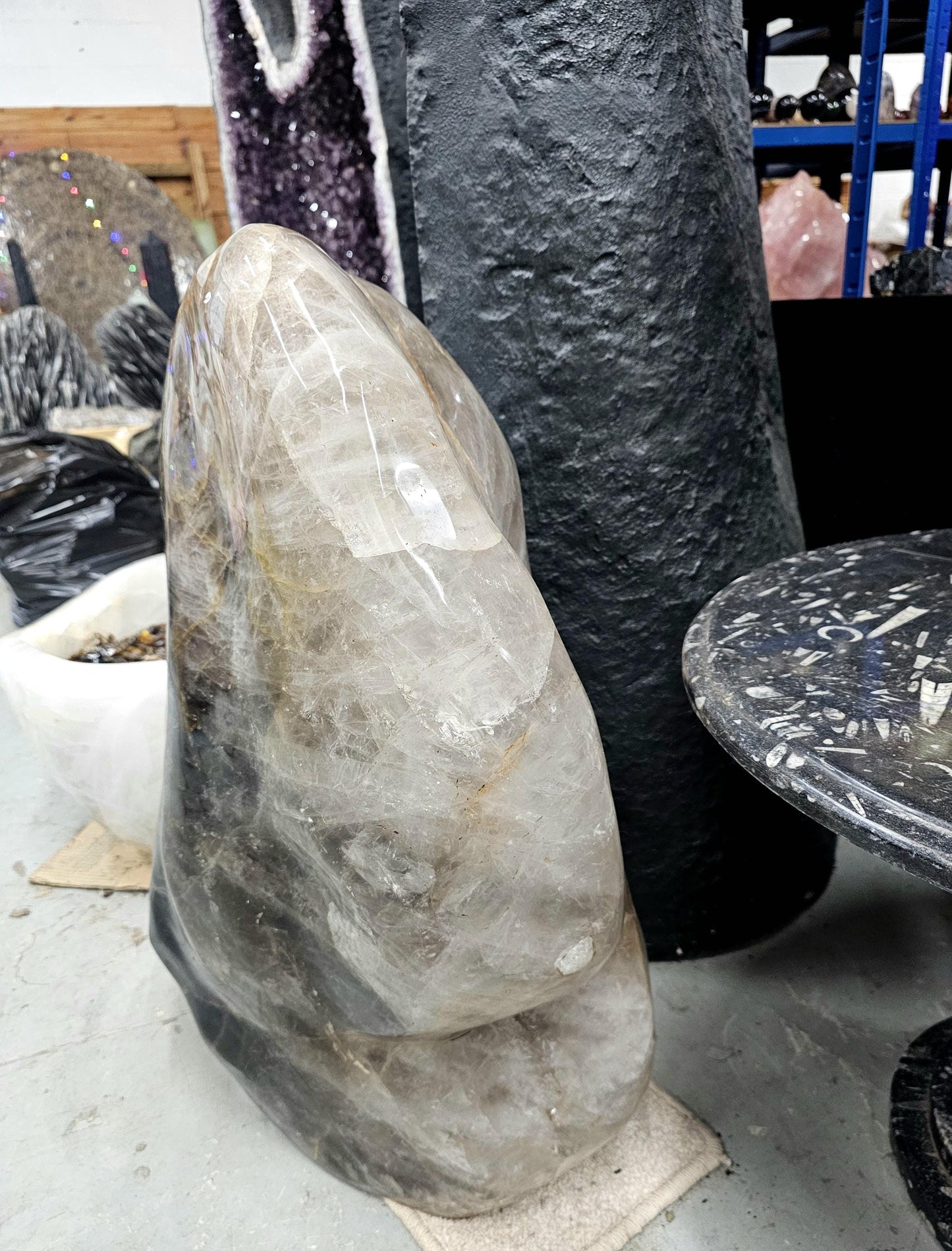 Very Large Smoky Quartz & Golden Healer Crystal 114.3 KG