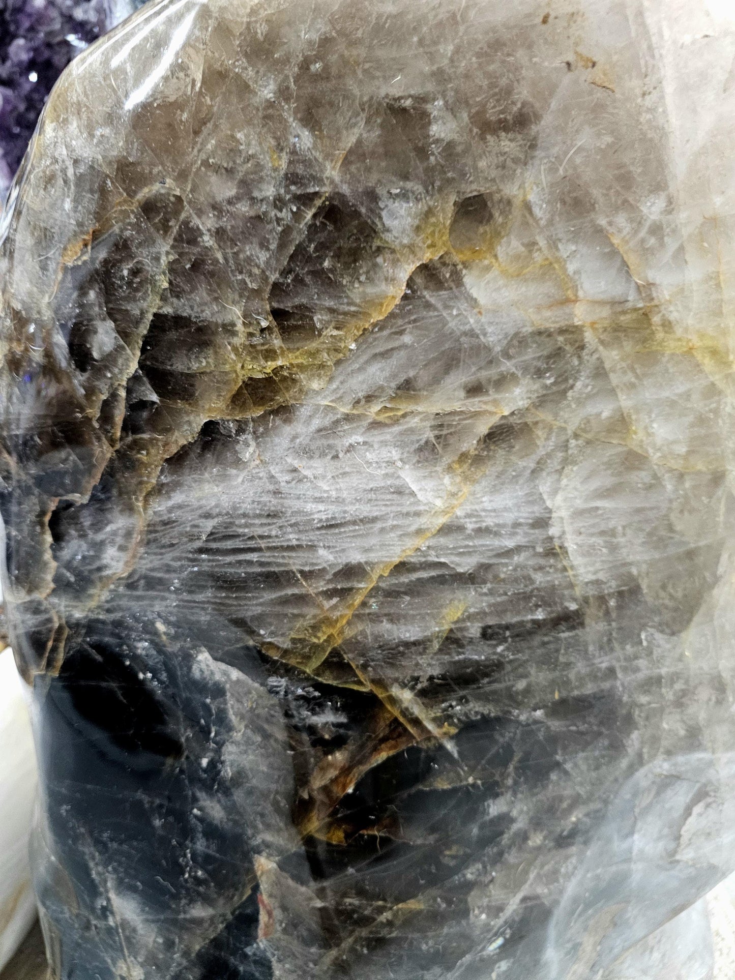 Very Large Smoky Quartz & Golden Healer Crystal 114.3 KG