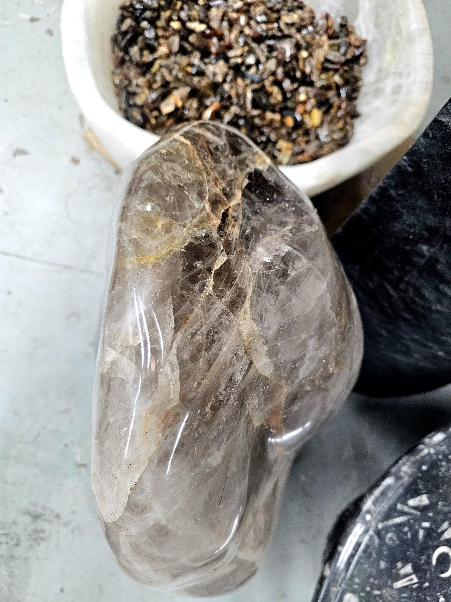 Very Large Smoky Quartz & Golden Healer Crystal 114.3 KG