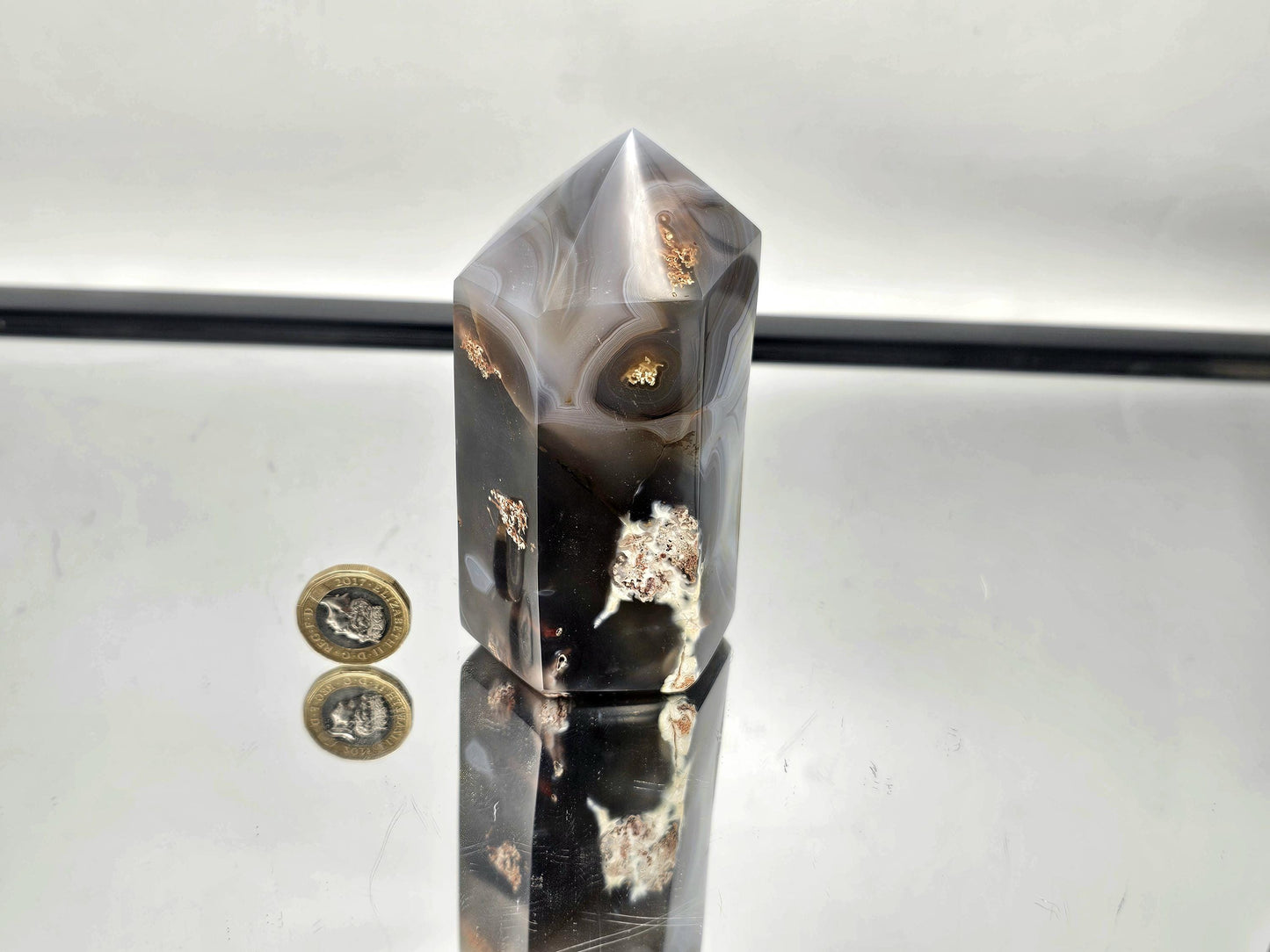 Orca Agate Crystal Prism - Tower (#9)