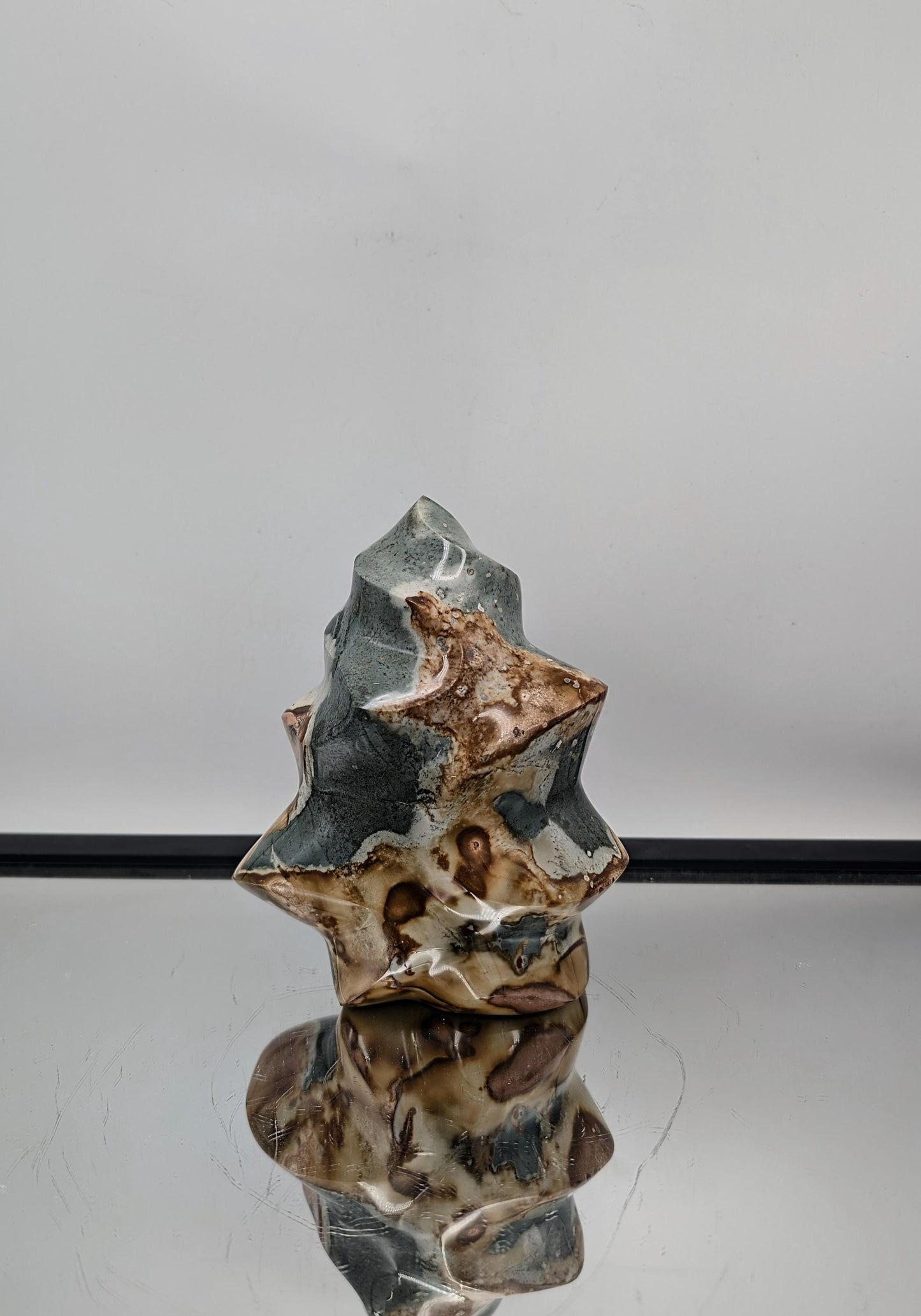 Large Polychrome Jasper Crystal Flame (#16)