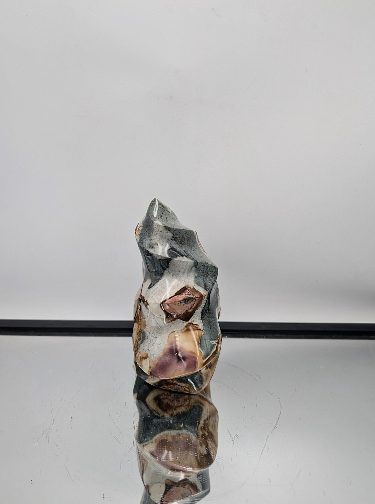 Large Polychrome Jasper Crystal Flame (#16)