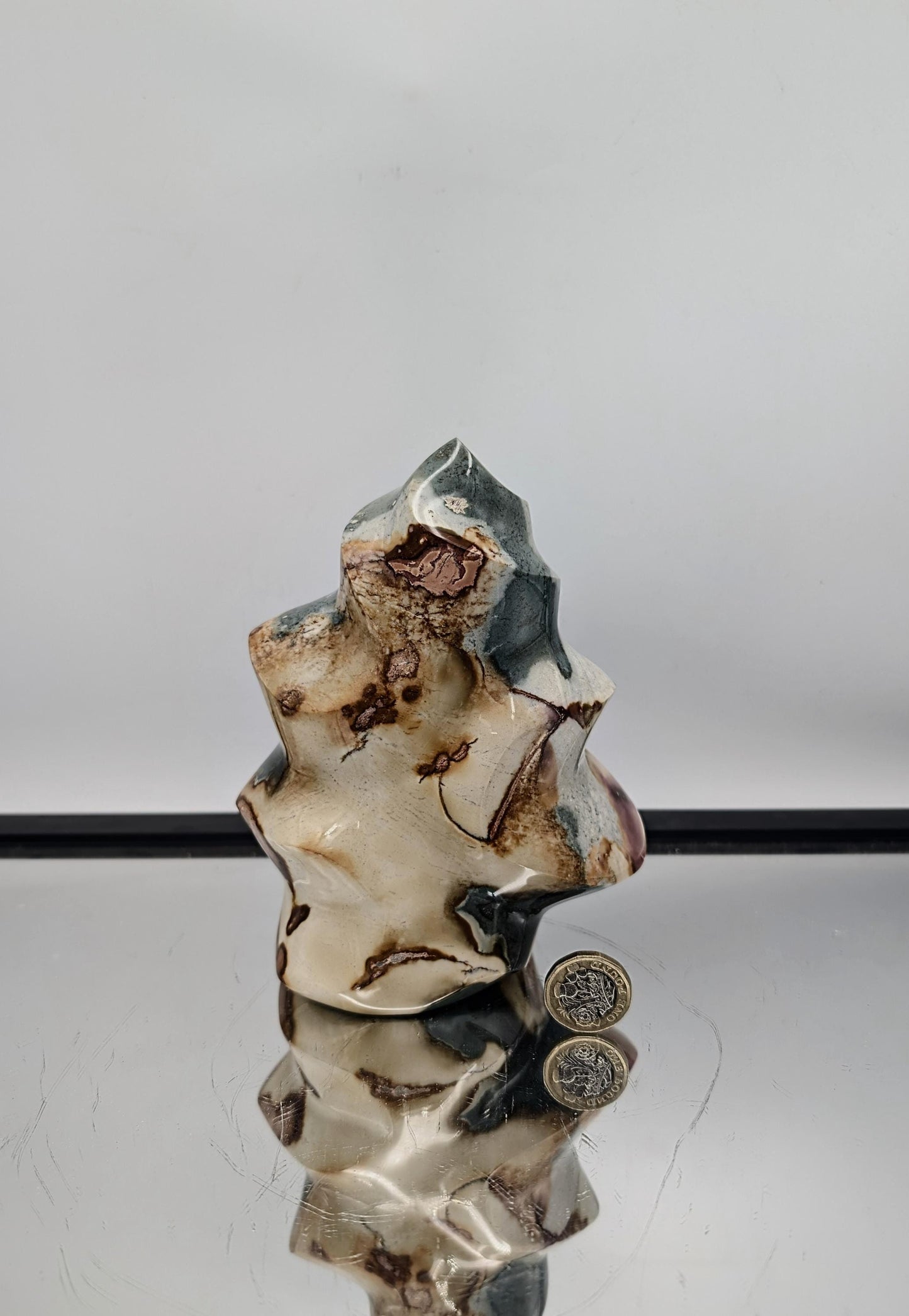 Large Polychrome Jasper Crystal Flame (#16)