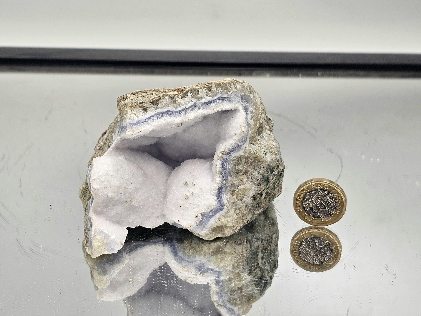 Large Blue Lace Agate Crystal Geode Natural (#8)