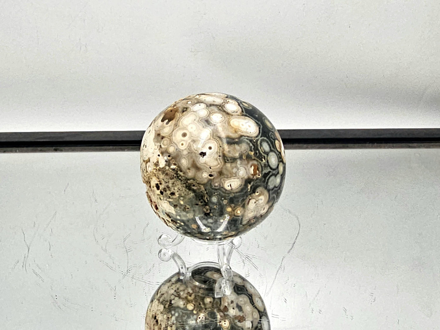 Large Orbital Ocean Jasper Crystal Sphere (#3)