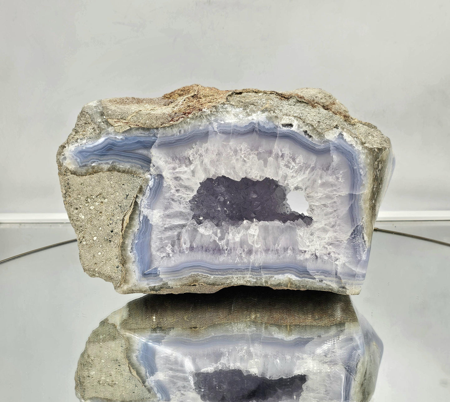 Exceptional Large Blue Lace Agate Crystal Geode 5.71 KG