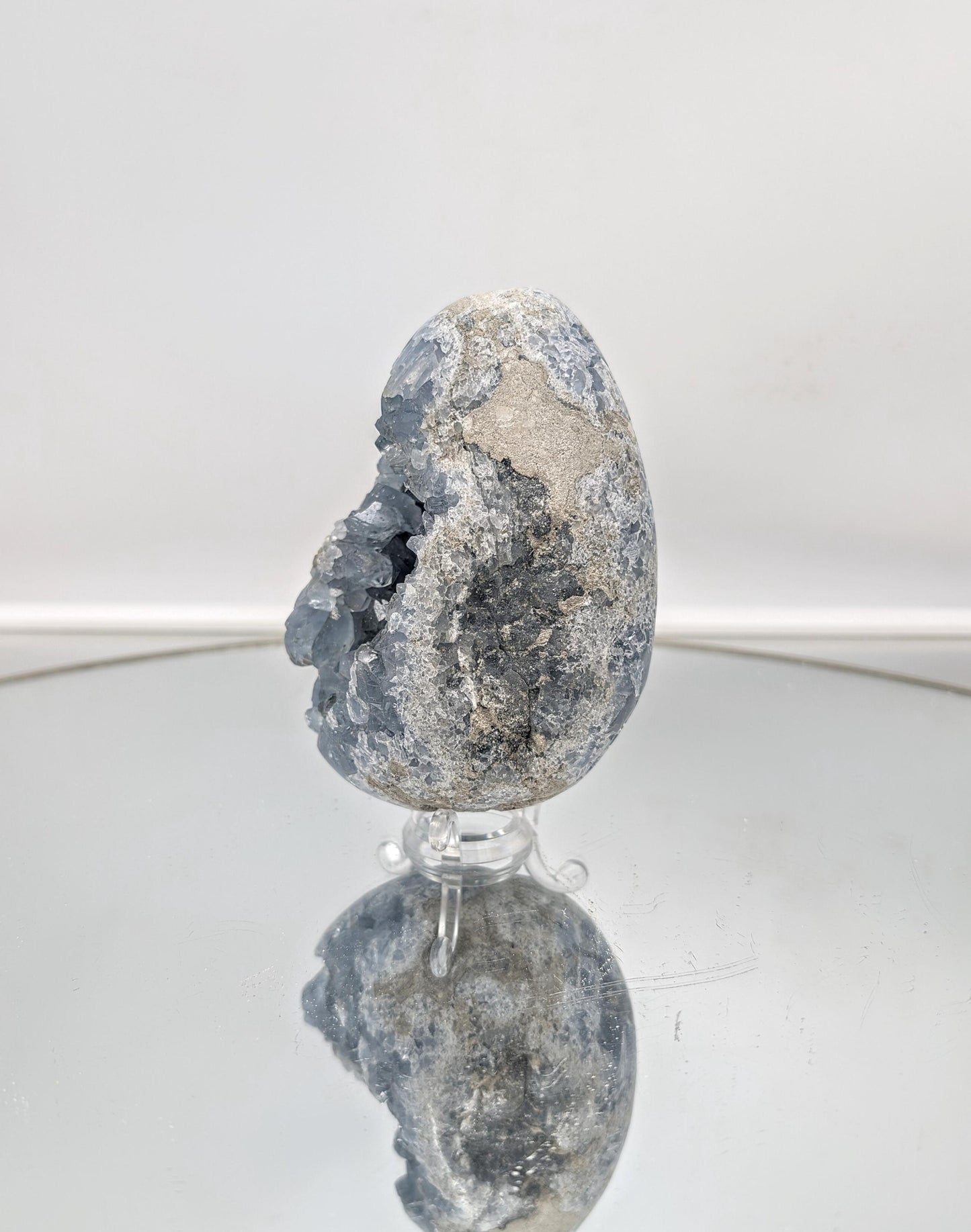 Large Celestite Crystal Egg (#6)