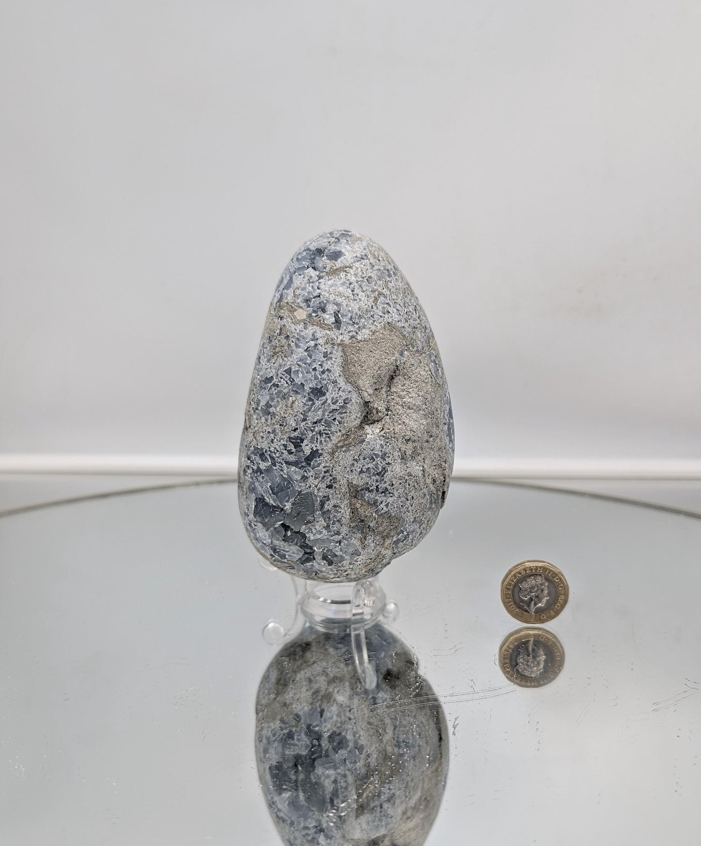 Large Celestite Crystal Egg (#6)