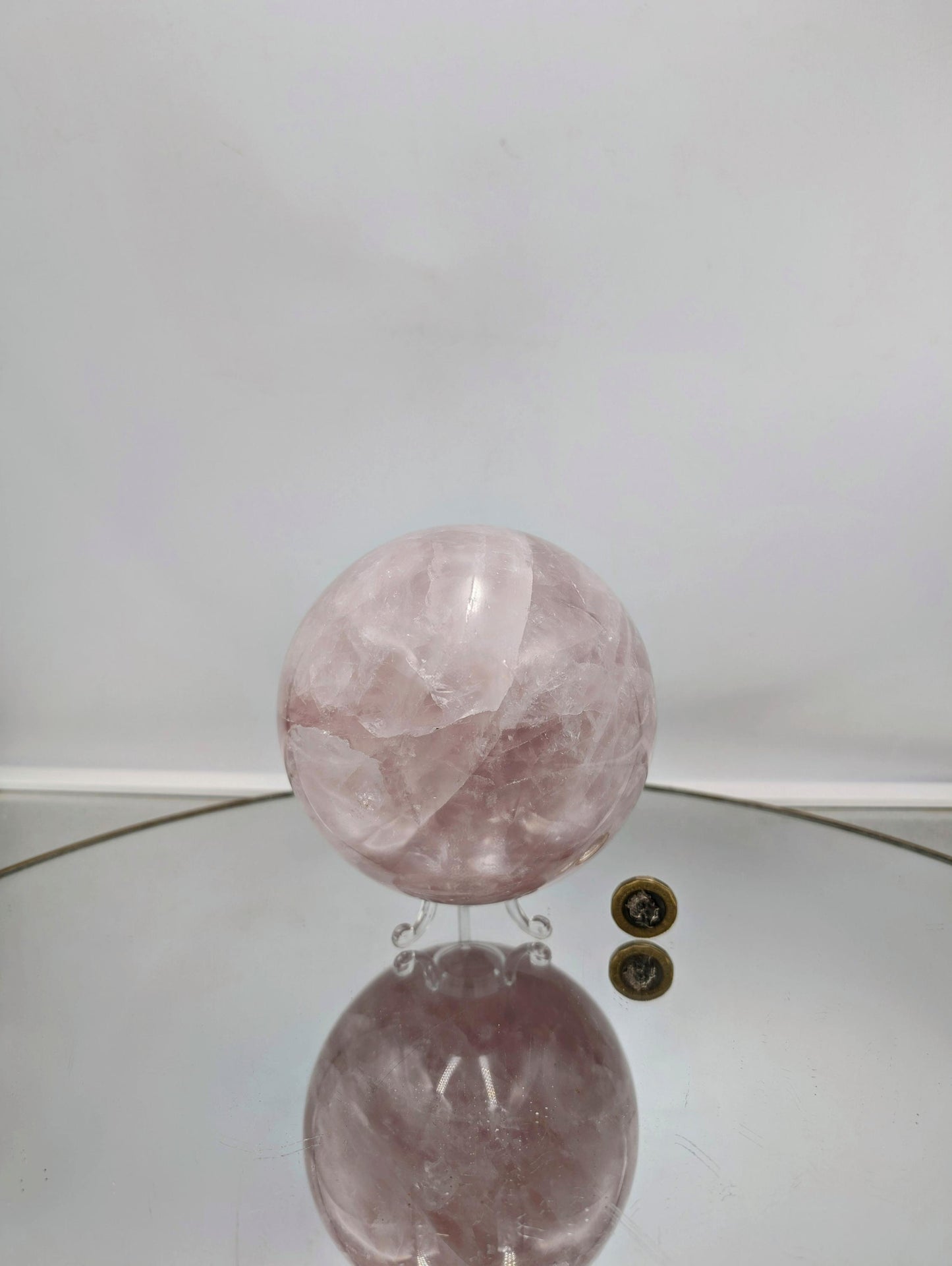 Large Rose Quartz Crystal Sphere (#10)