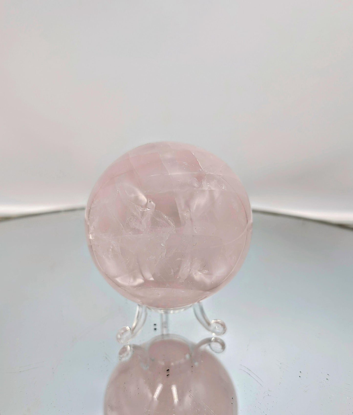 pink rose quartz crystal sphere