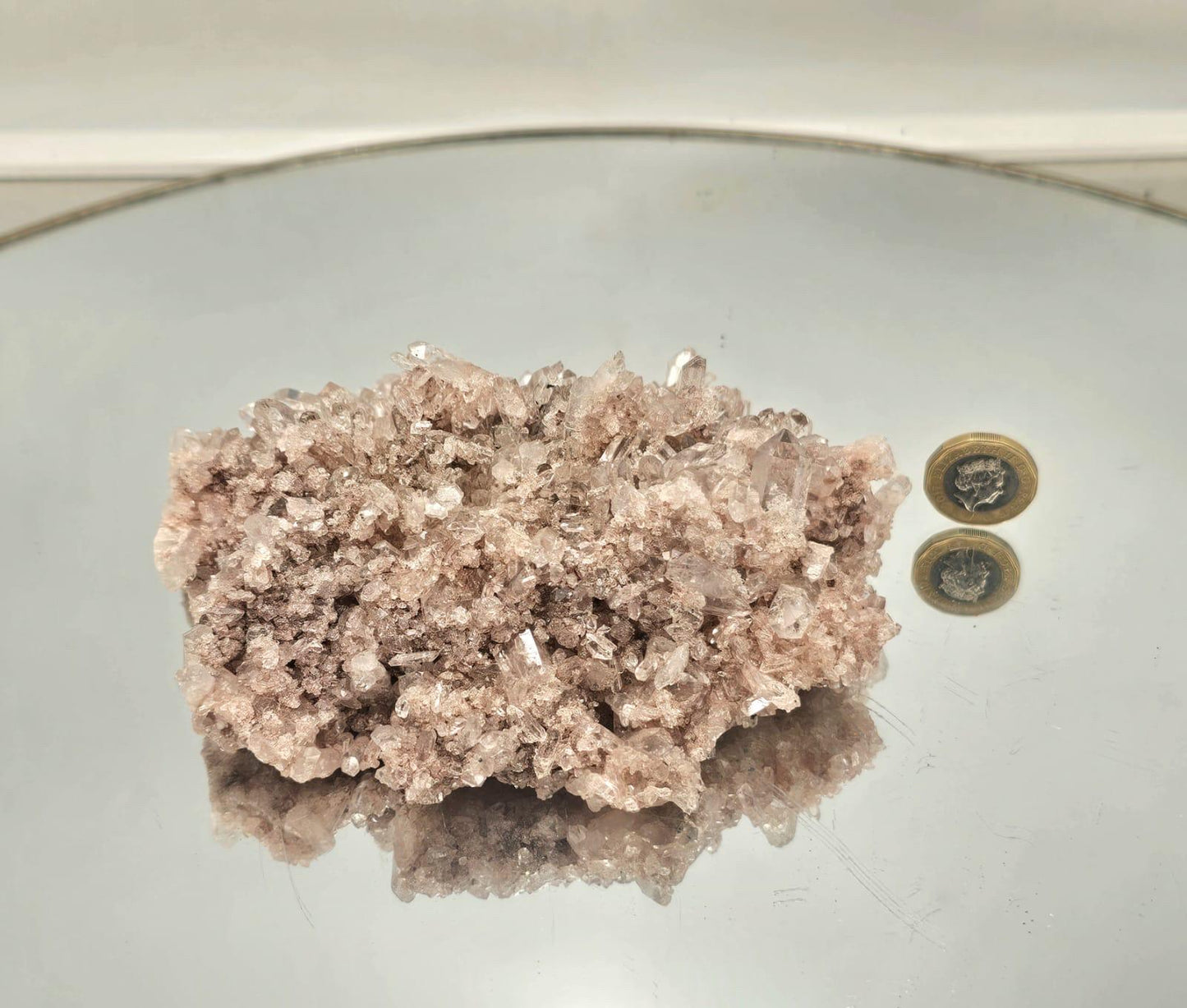 Large Pink Colombian Quartz Crystal Cluster (#1)