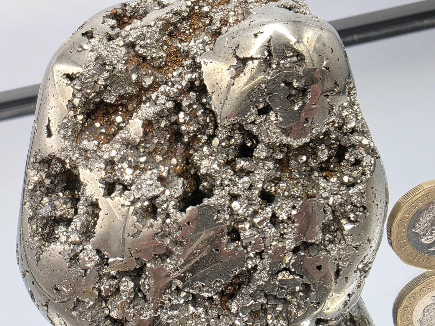 Large Peruvian Pyrite Crystal Freeform Semi Polished (#2)