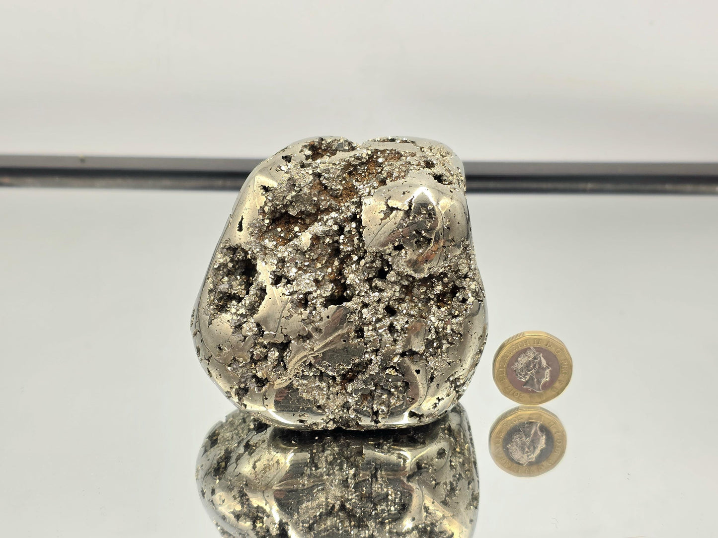 Large Peruvian Pyrite Crystal Freeform Semi Polished (#2)