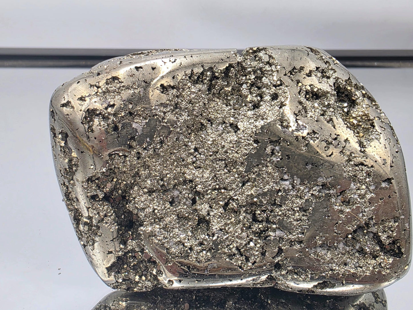 Large Peruvian Pyrite Crystal Freeform Semi Polished (#4)