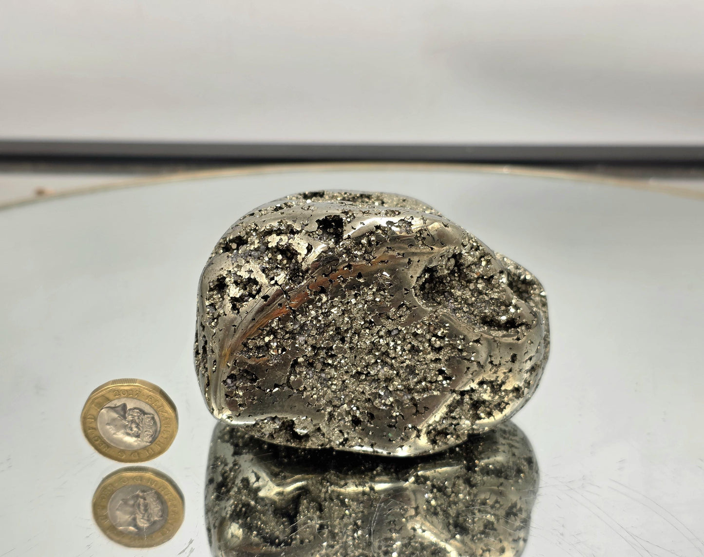 Large Peruvian Pyrite Crystal Freeform Semi Polished (DP)