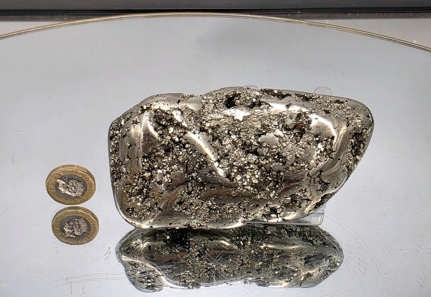 Large Peruvian Pyrite Crystal Freeform Semi Polished (#1)